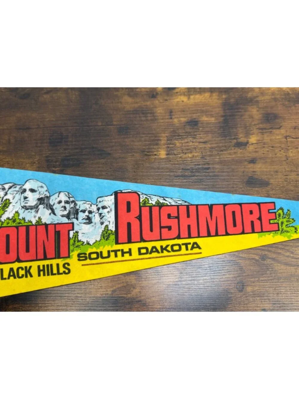 Vintage Mount Rushmore Black Hills, South Dakota pennant 25 inches